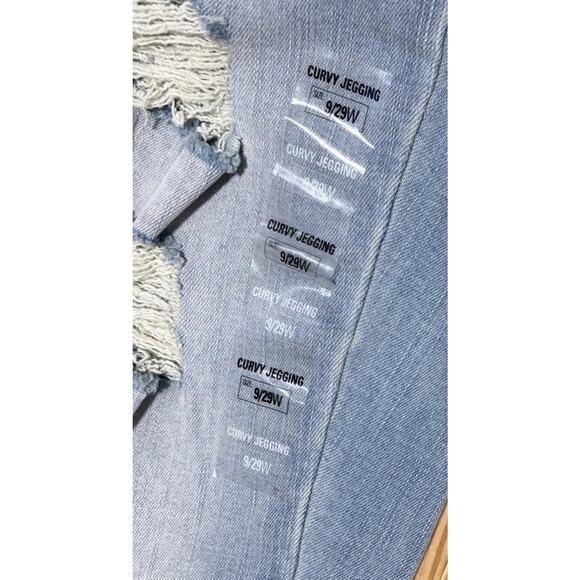 So Blue Destructed Curvy High Rise Jegging Size 9/29 - Picture 3 of 8